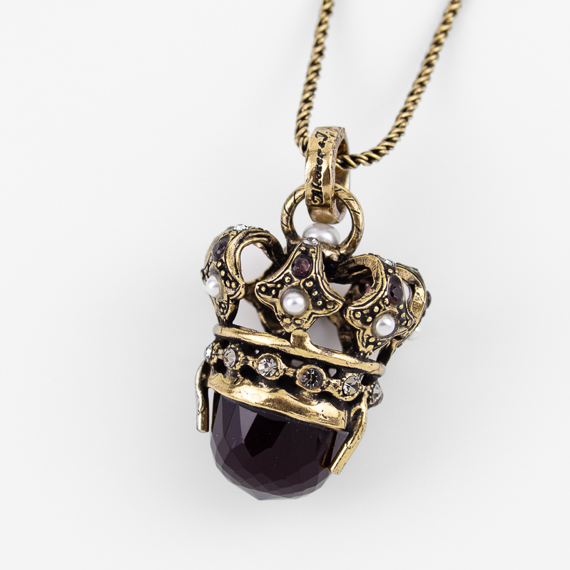 Колье Alcozer & J с гранатом, жемчугом и кр.Swarovski