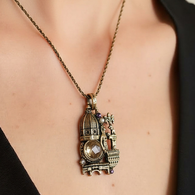 Колье Alcozer & J с цитрином и Swarovski