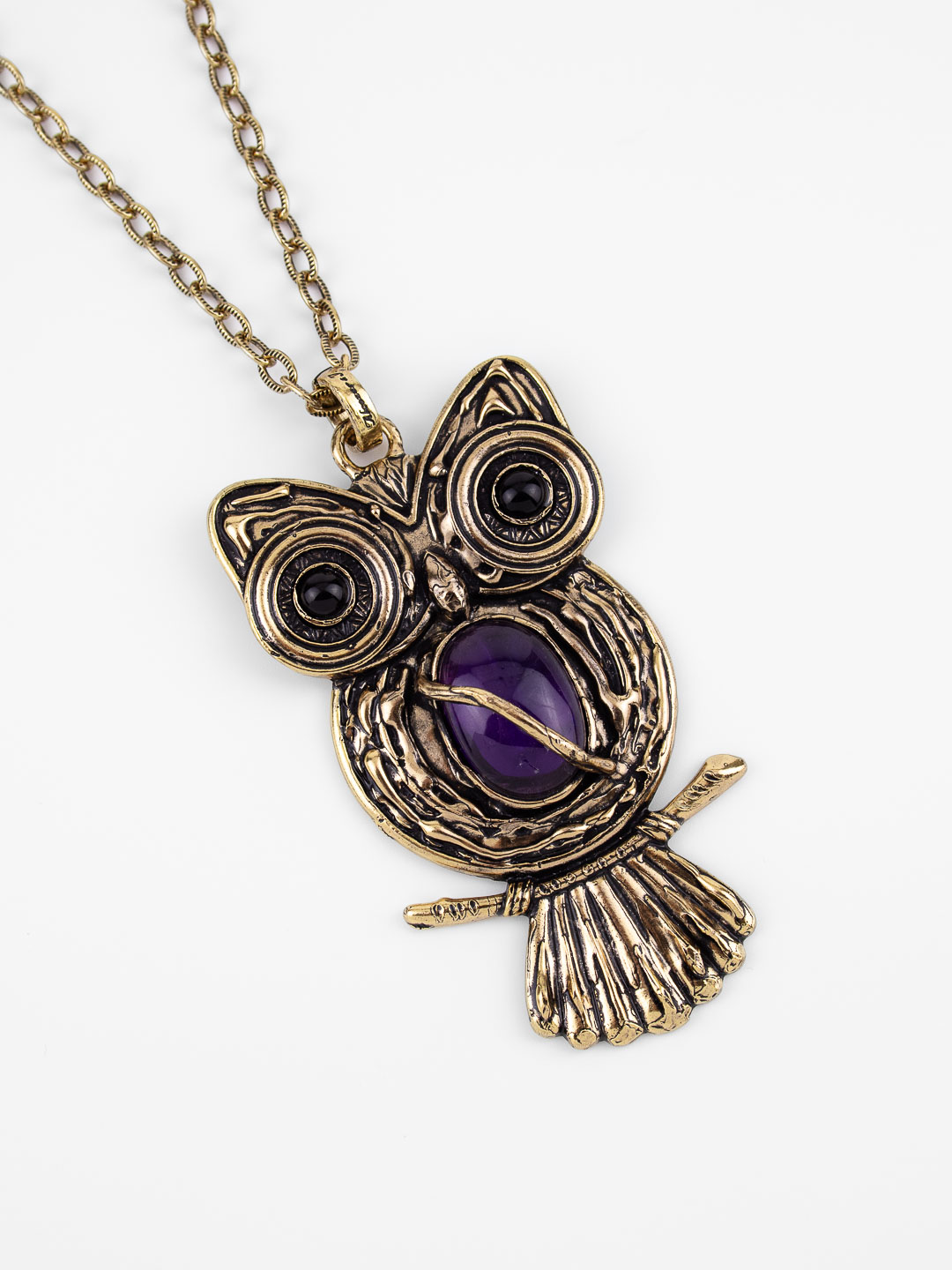 Колье Alcozer & J с аметистом и ониксом