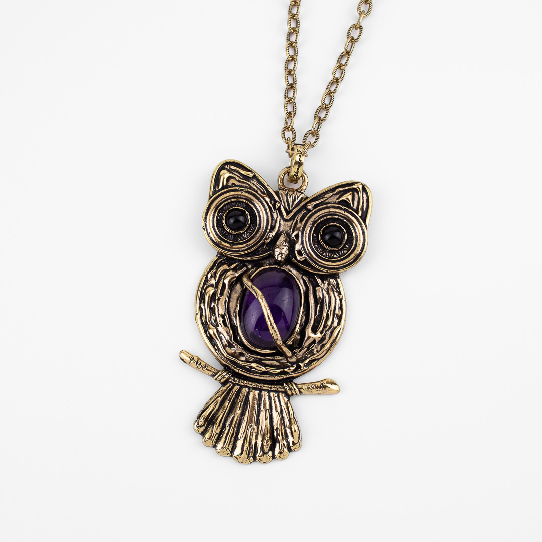 Колье Alcozer & J с аметистом и ониксом