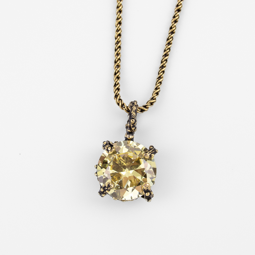 Колье Alcozer & J  со Swarovski светло-жёлтый