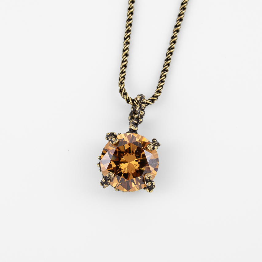 Колье Alcozer & J со Swarovski медовый