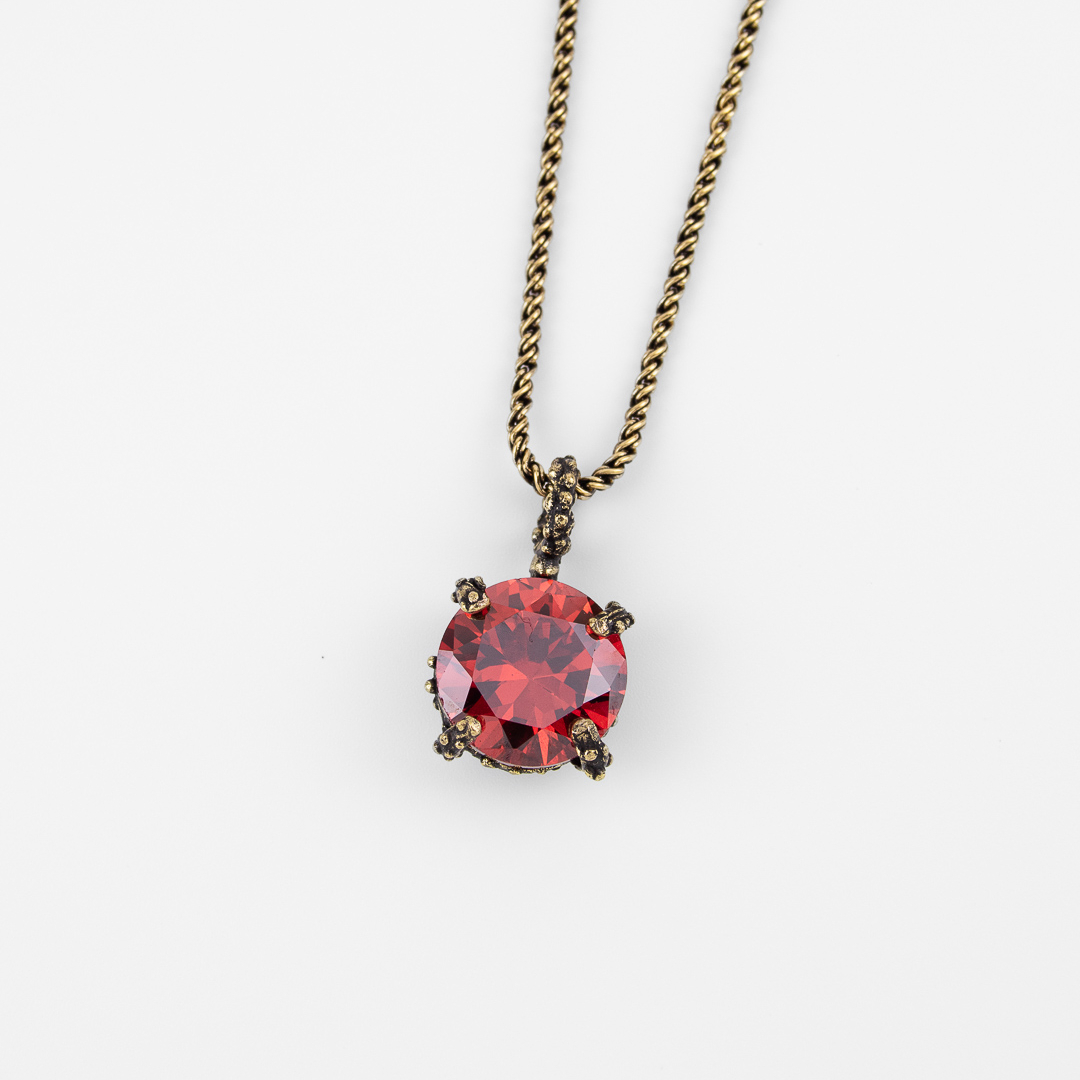 Колье Alcozer & J со Swarovski алый