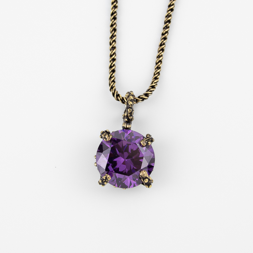 Колье Alcozer & J со Swarovski фиолетовый
