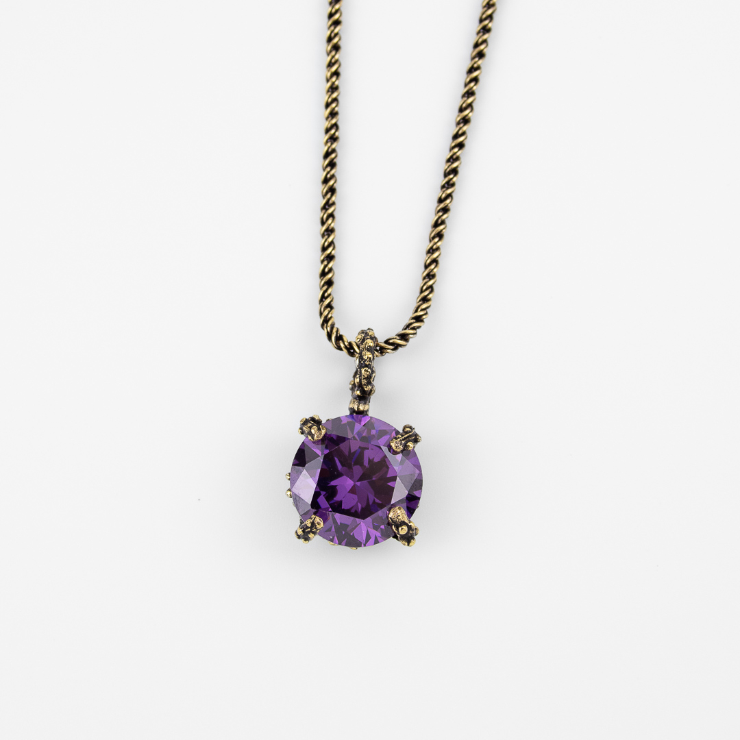 Колье Alcozer & J со Swarovski фиолетовый