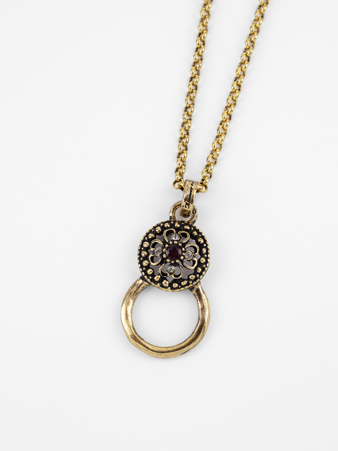 Колье Alcozer & J с гранатом и Swarovski