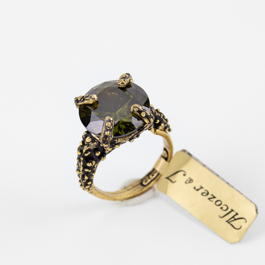 Кольцо Swarovski ALCOZER & J тёмно-зелёный