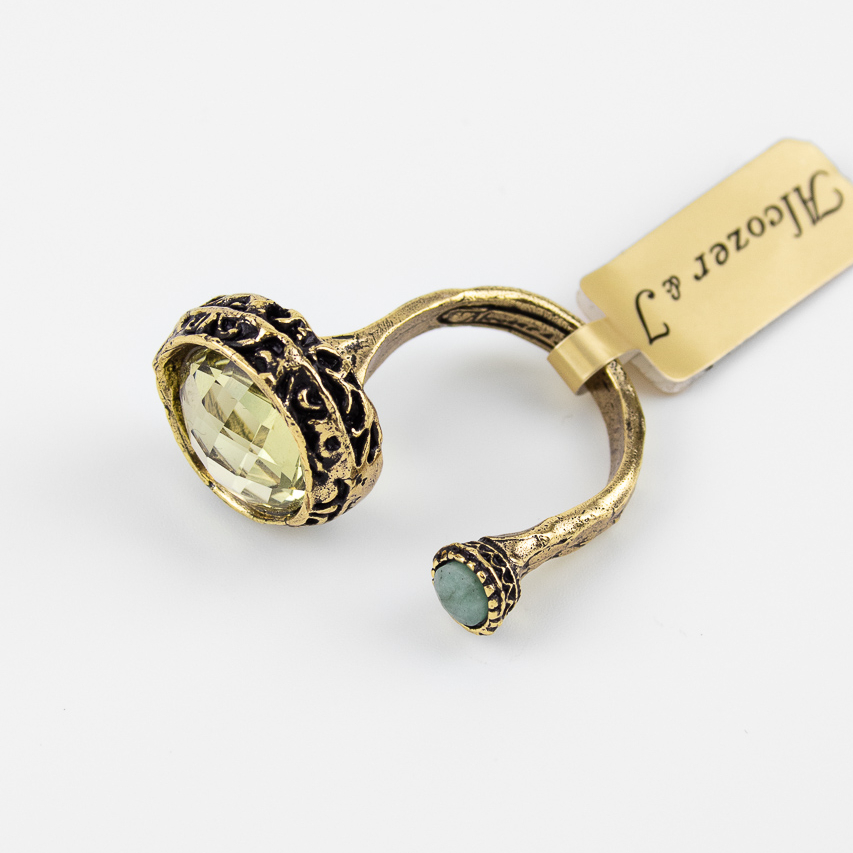 Кольцо ALCOZER & J с цитрином и авантюрином