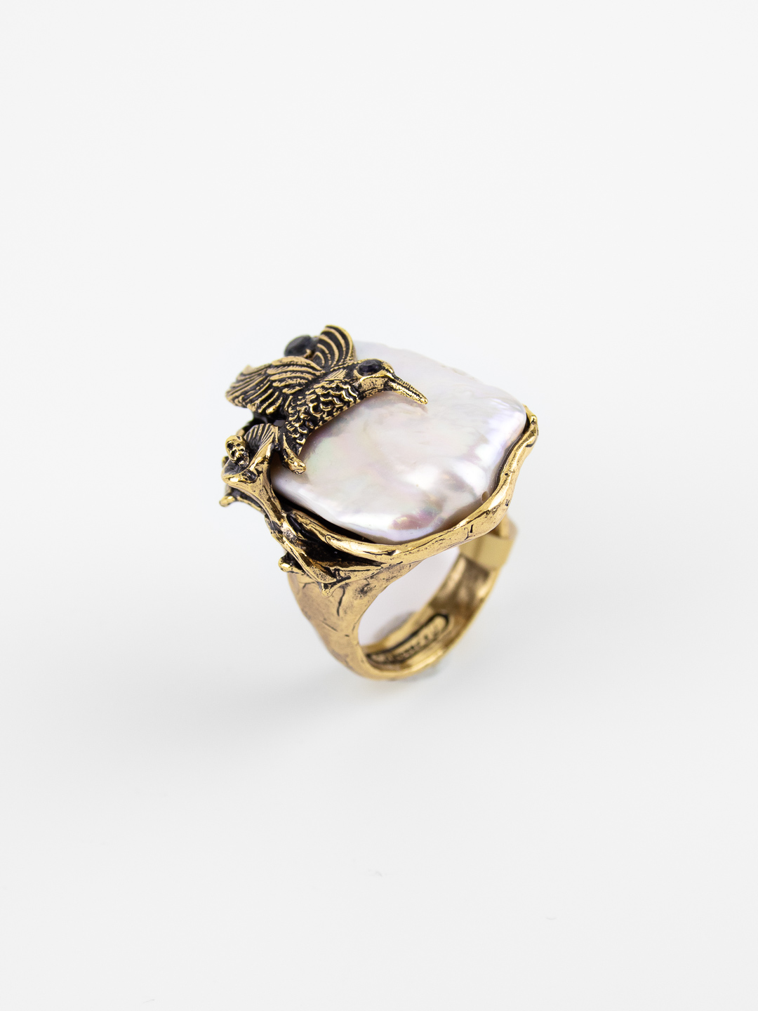 Кольцо Alcozer & J с барочным жемчугом и сапфиром