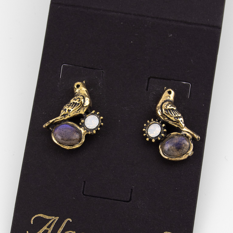 Серьги Alcozer & J с лабрадором и Swarovski