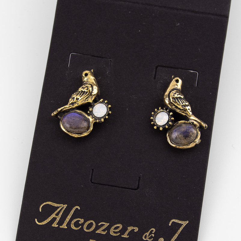 Серьги Alcozer & J с лабрадором и Swarovski