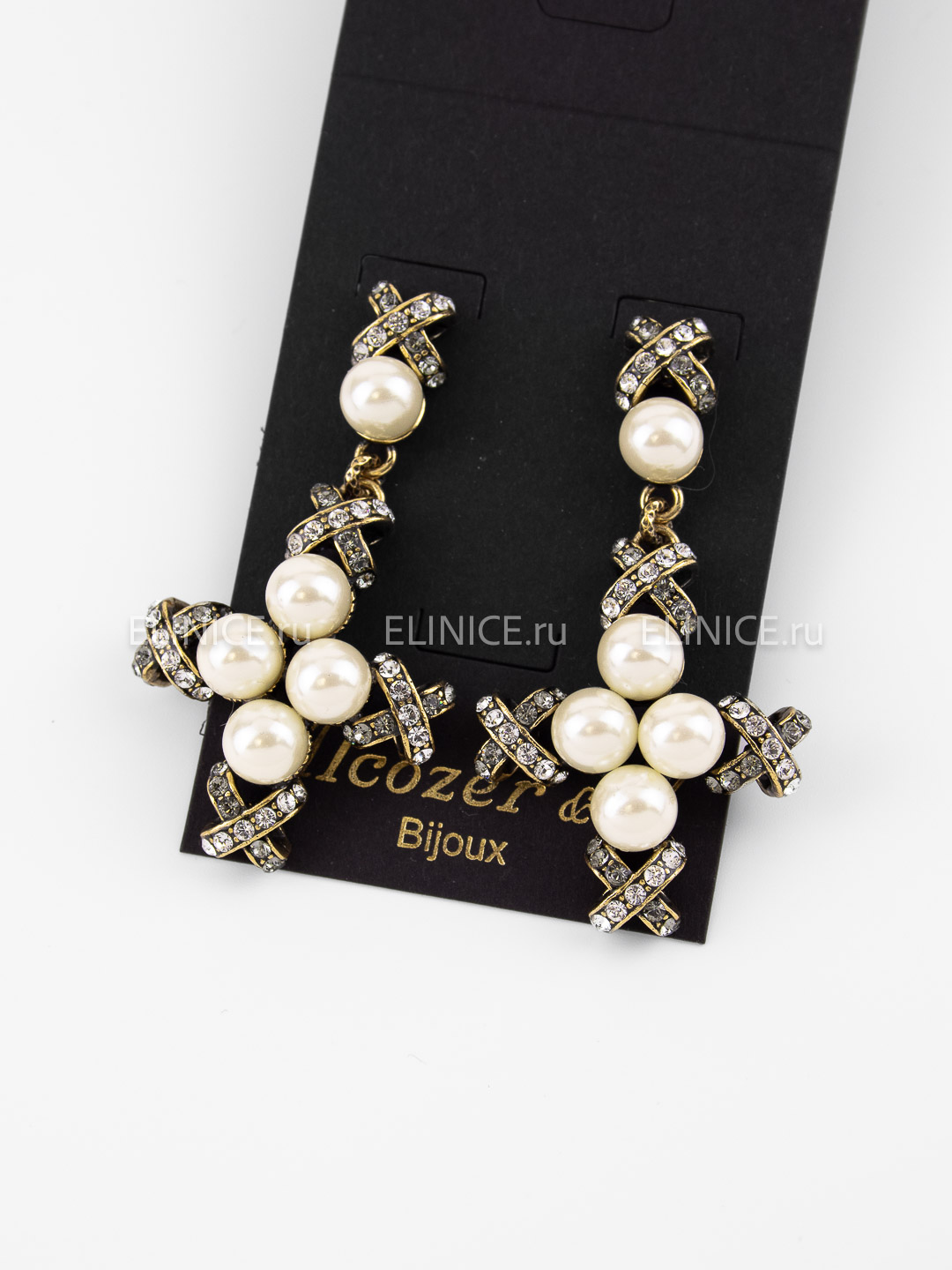 Серьги Alcozer & J с жемчугом и Swarovski