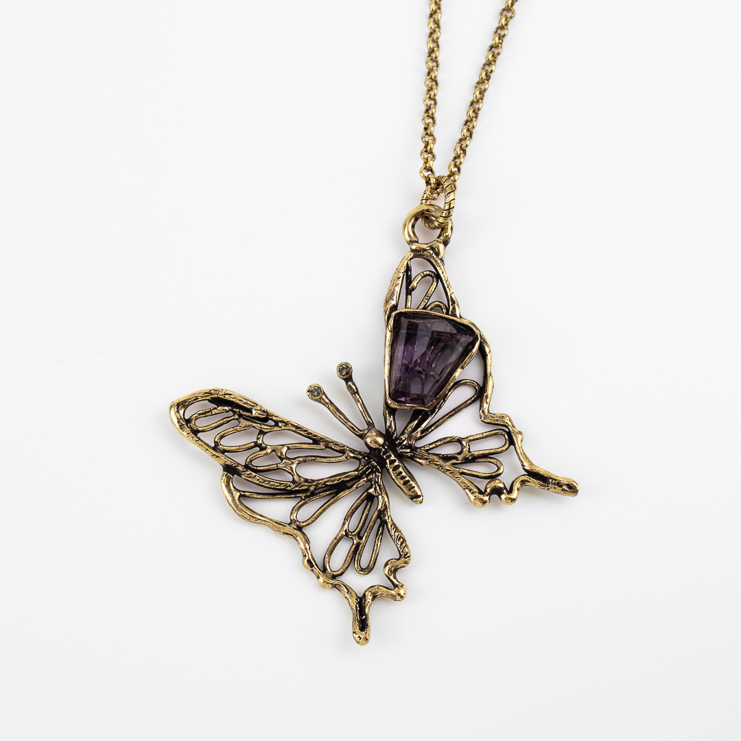 Колье Alcozer & J с аметистом и Swarovski