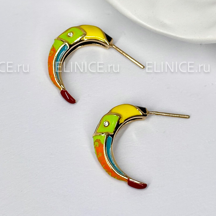 Серьги POLINA FIRENZE OR4316 Тукан Arcobaleno