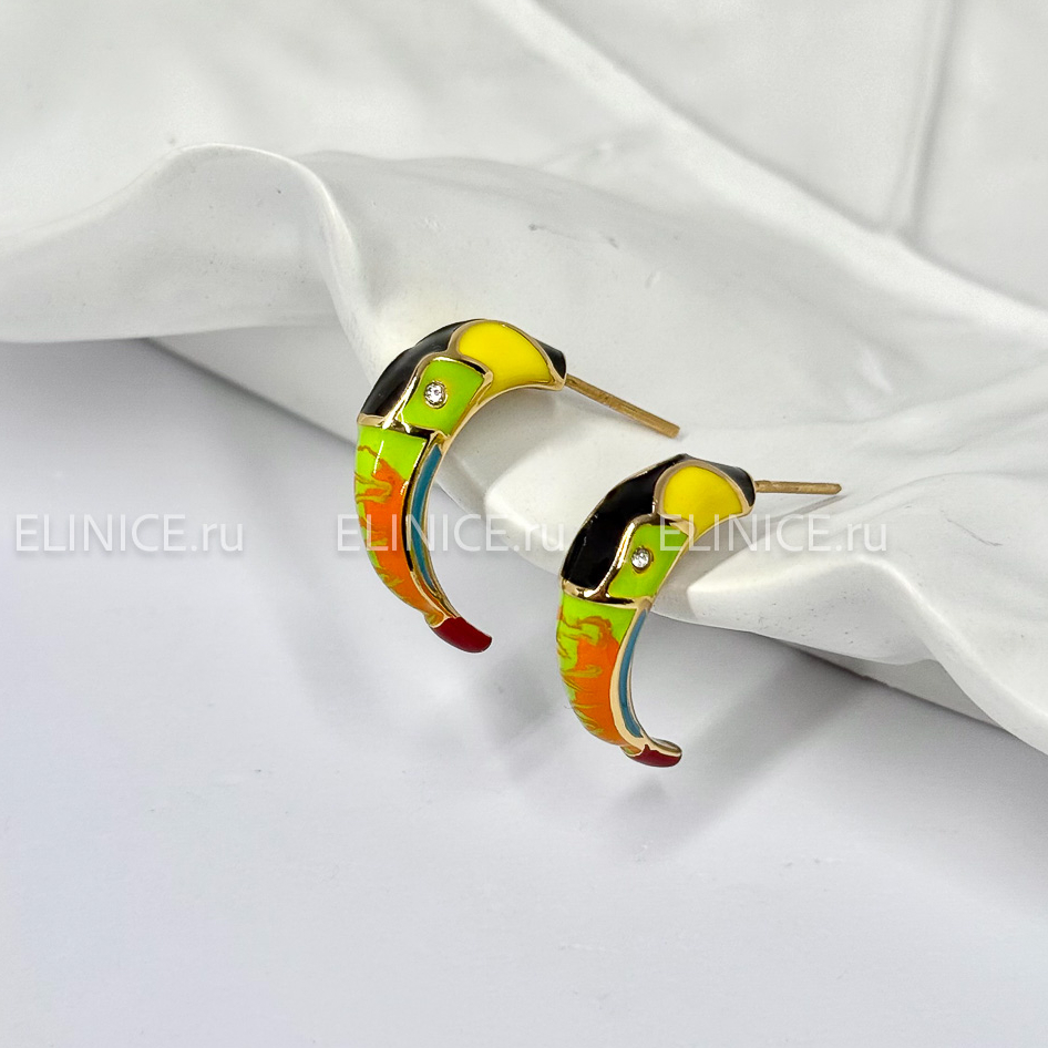Серьги POLINA FIRENZE OR4316 Тукан Arcobaleno