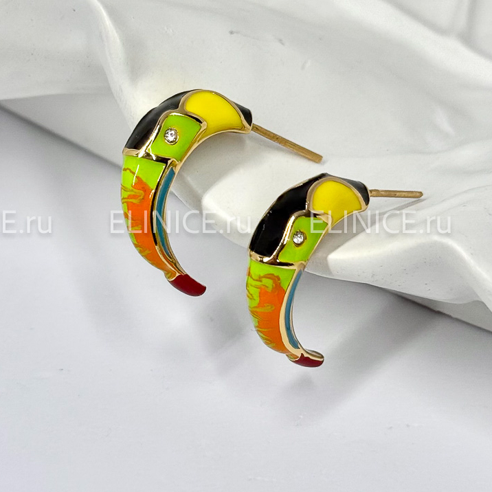 Серьги POLINA FIRENZE OR4316 Тукан Arcobaleno