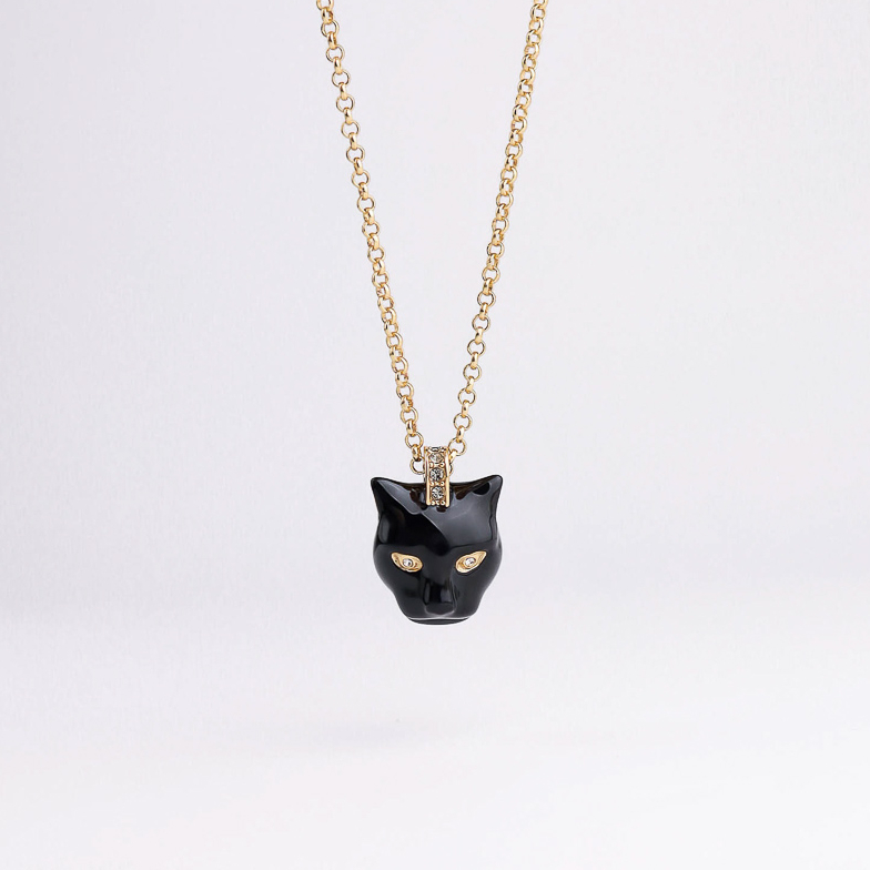 Колье POLINA FIRENZE PE2805 Пантера черная малая