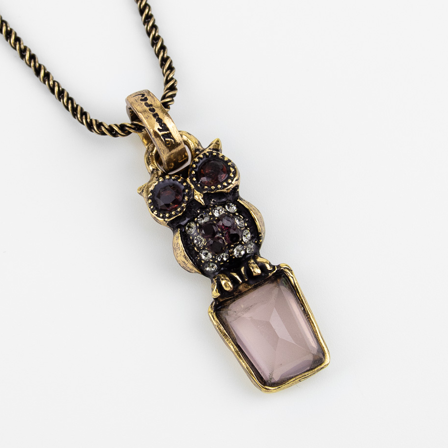 Колье Alcozer & J c розовым кварцем, гранатом и Swarovski