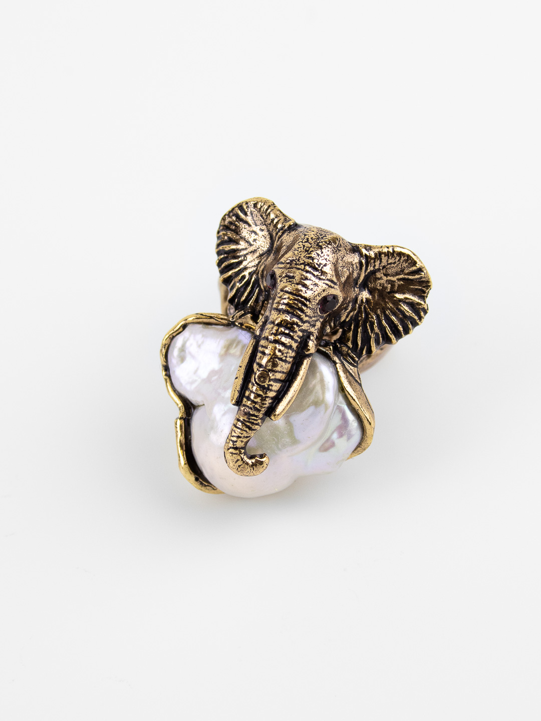 Кольцо  Alcozer & J с барочным жемчугом и гранатом