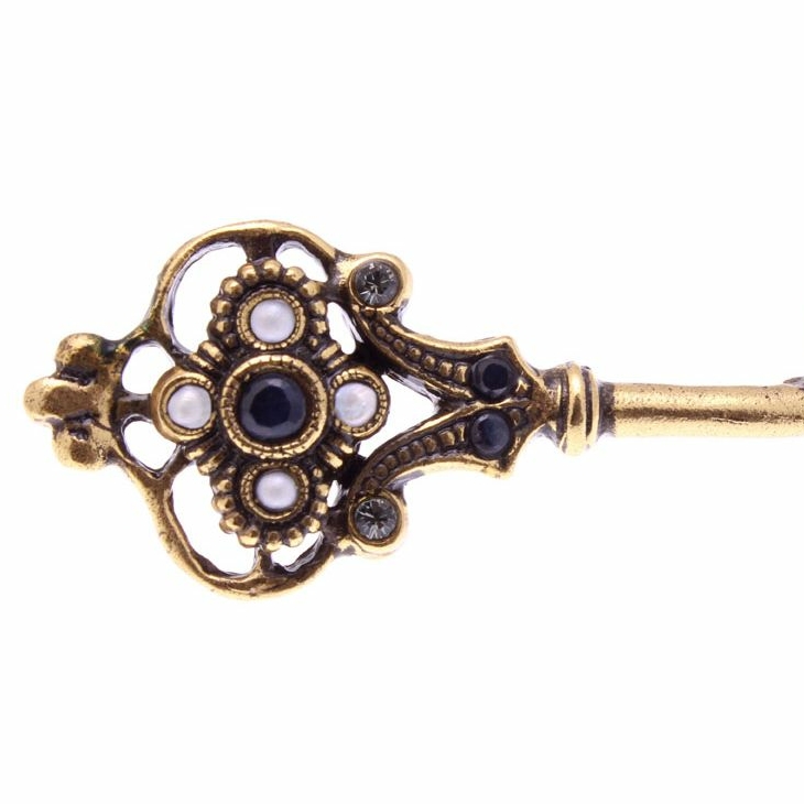 Брошь Alcozer&J S5054C с сапфиром, микрожемчугом и Swarovski