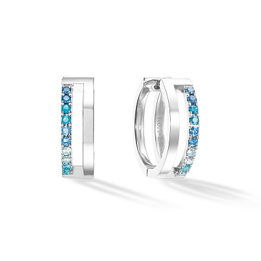 Серьги Blue-Silver Coeur de Lion 0136/21-0717