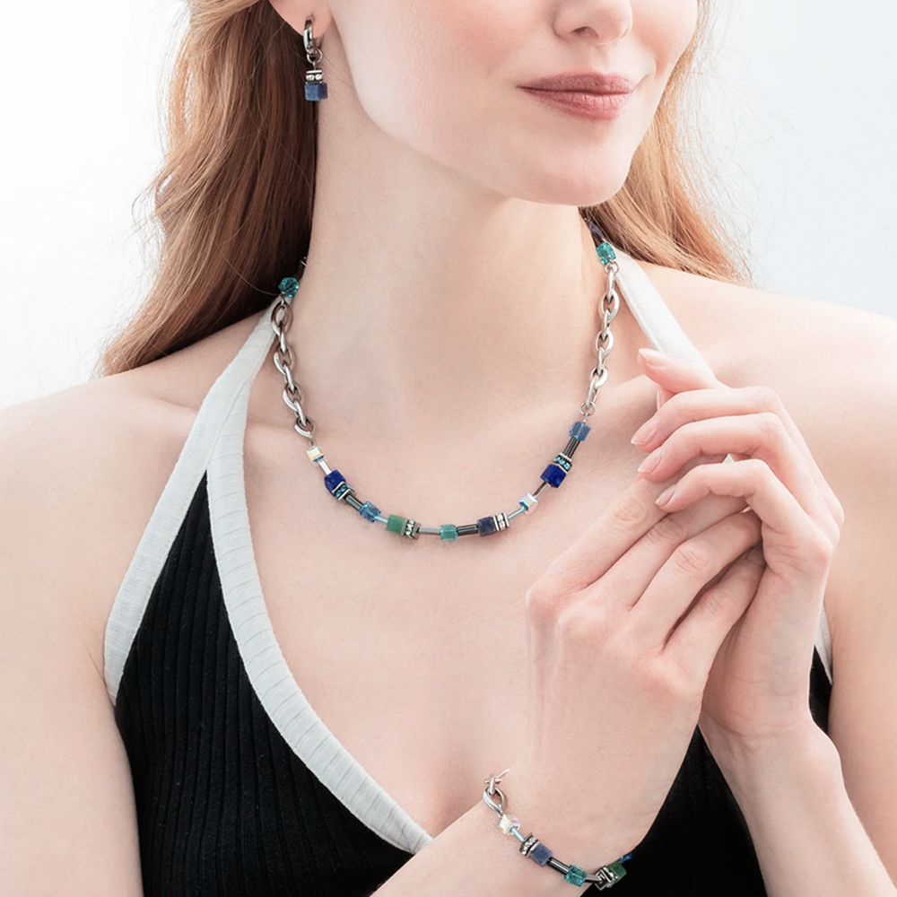 Колье Blue-Green Coeur de Lion 4524/10-0705
