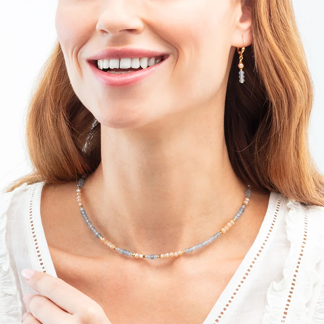 Серьги Light Blue-Beige Coeur de Lion 2043/20-0738