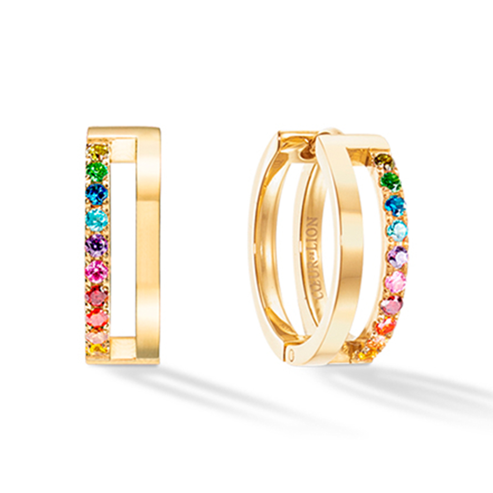 Серьги Multicolour Rainbow-Gold