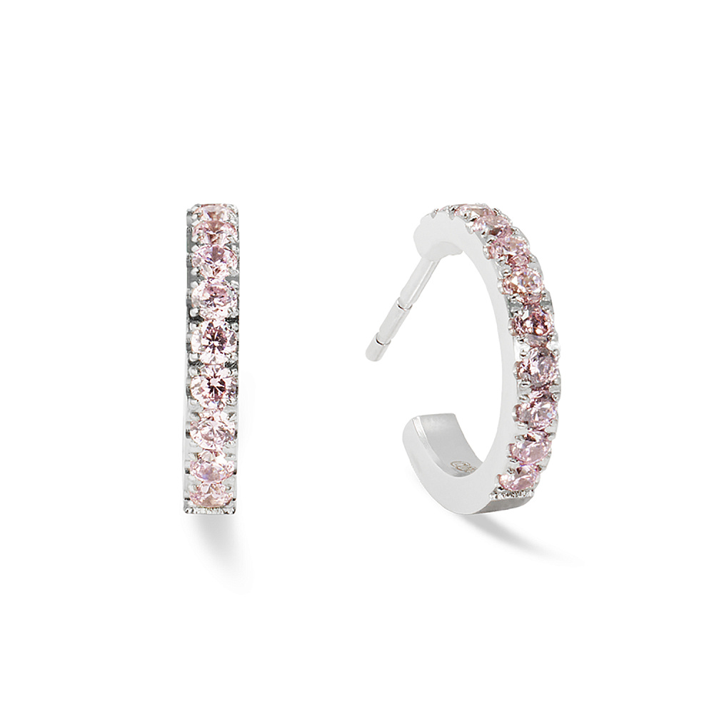 Серьги Hoop Rose-Silver 15мм Coeur de Lion 0146/23-1917