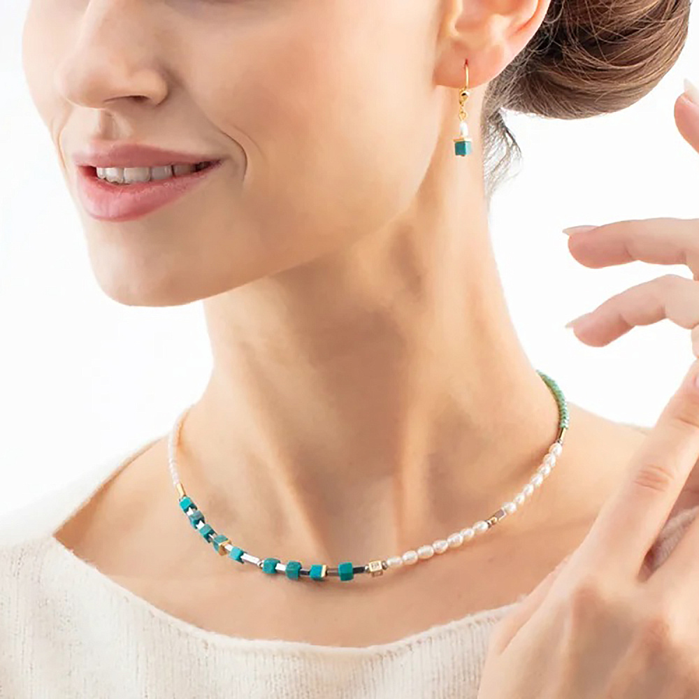 Серьги Turquoise-Green Coeur de Lion 1126/20-0605