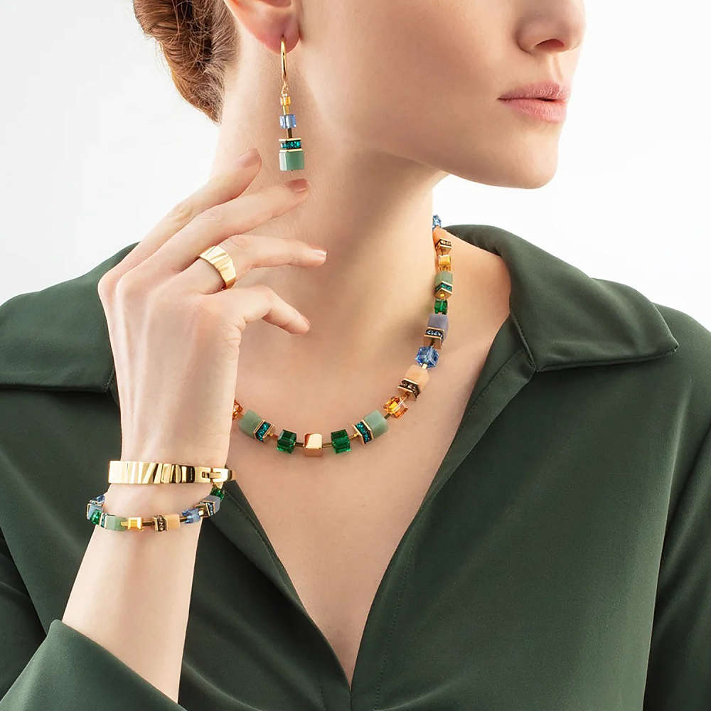 Колье Green-Blue-Peach Coeur de Lion 3039/10-0551