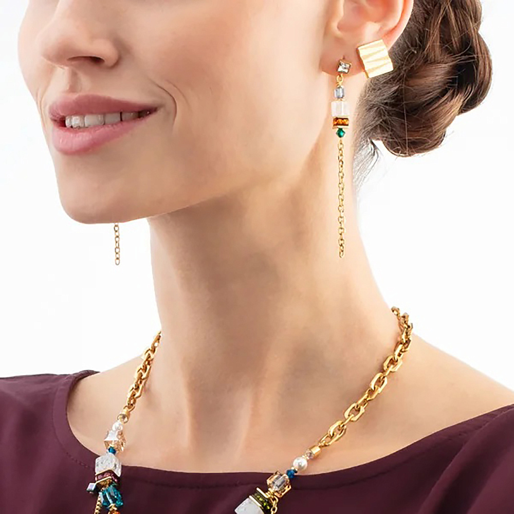 Серьги Multicolour Gold Coeur de Lion 3020/21-1516