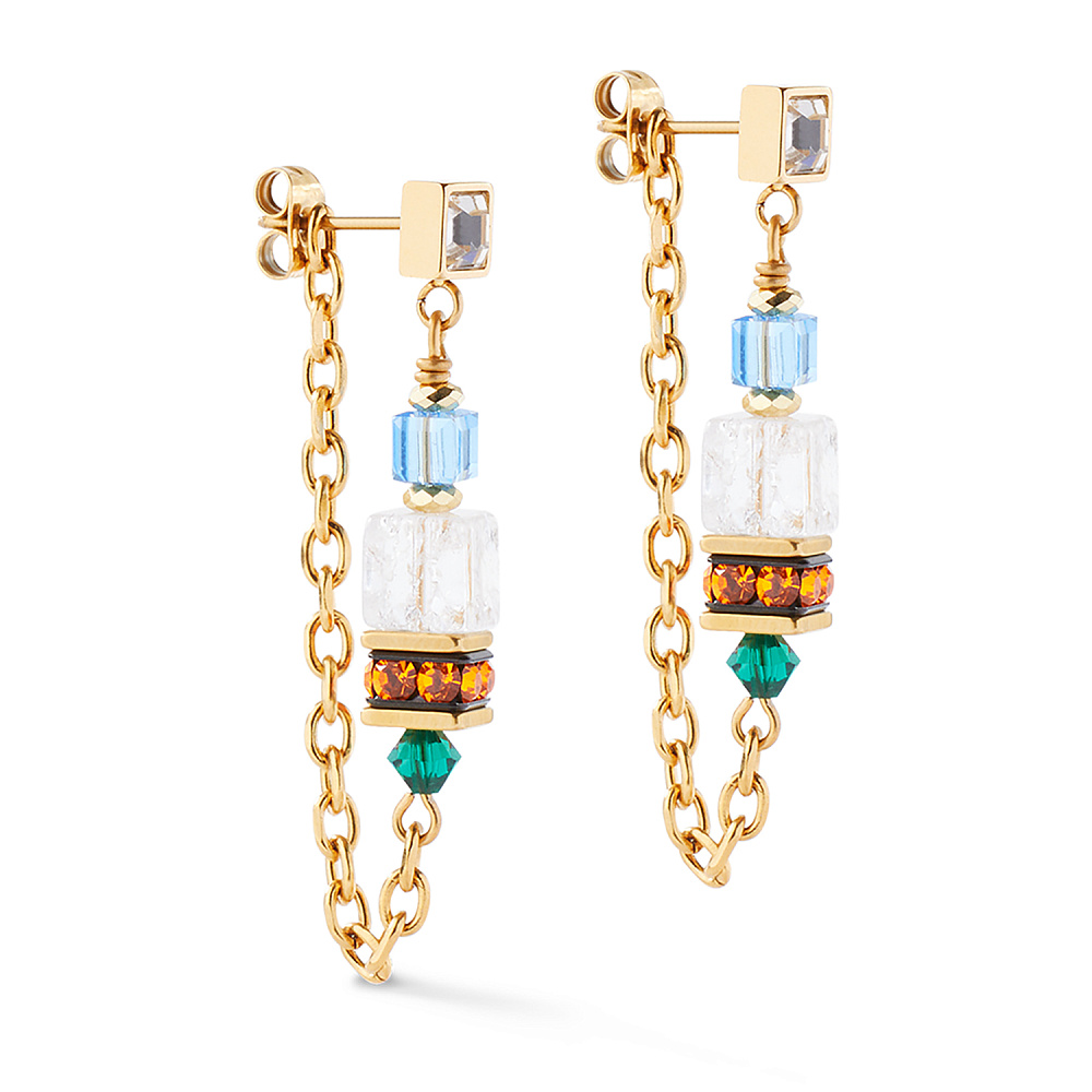 Серьги Multicolour Gold Coeur de Lion 3020/21-1516