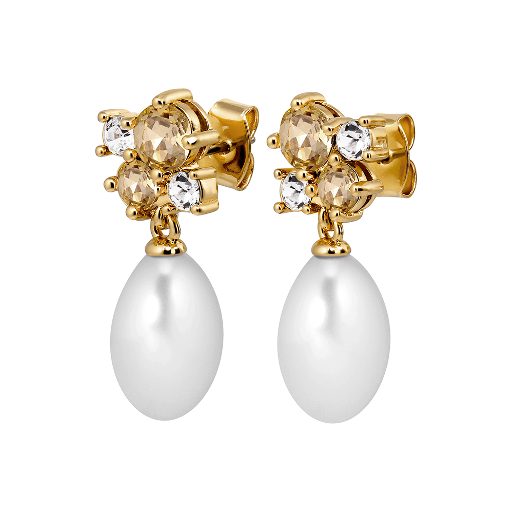 Серьги PETUN SG GOLDEN / WHITE PEARL Dyrberg Kern 480054