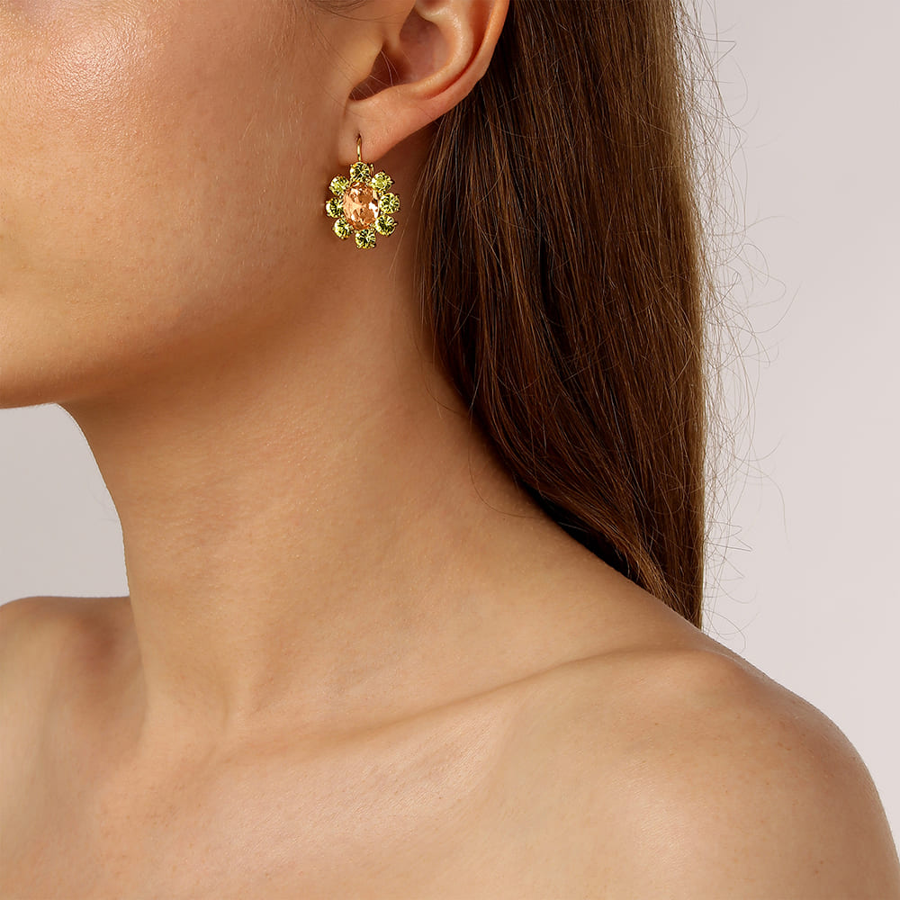 Серьги VALENTINA SG PEACH / GOLDEN Dyrberg Kern 420040 G/BR