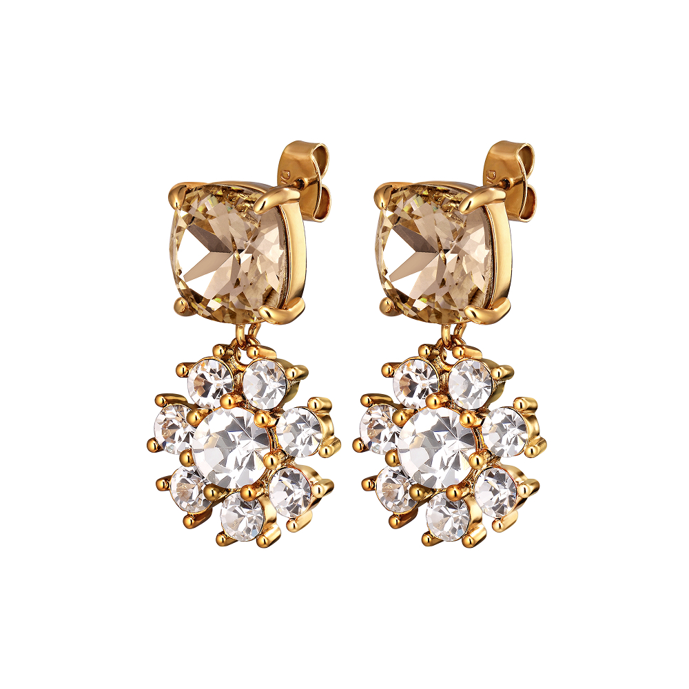 Серьги POPPY SG GOLDEN / CRYSTAL Dyrberg Kern 470118
