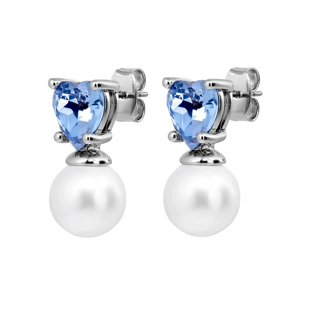Серьги EMO SS LIGHT BLUE / WHITE PEARL  480037