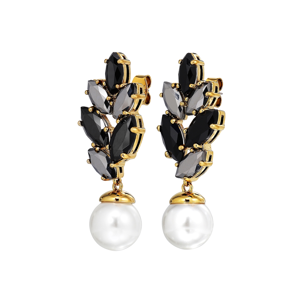 Серьги BALETE SG BLACK_WHITE PEARL Dyrberg Kern 470026