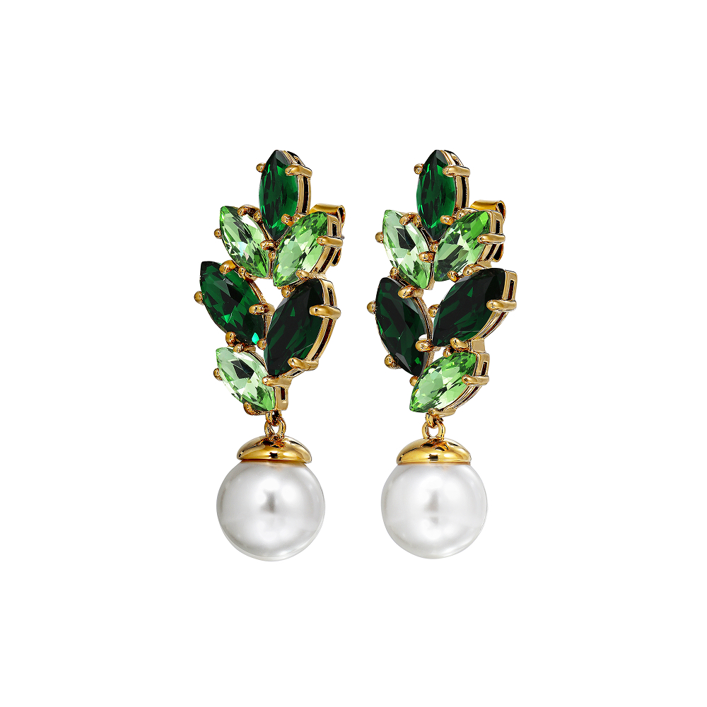 Серьги BALETE SG GREEN_WHITE PEARL Dyrberg Kern 470027