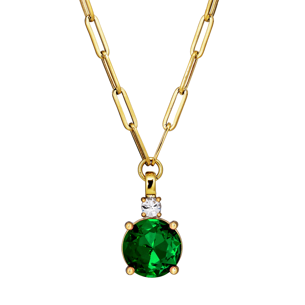 Колье GLORY SG EMERALD GREEN / CRYSTAL Dyrberg Kern 470145