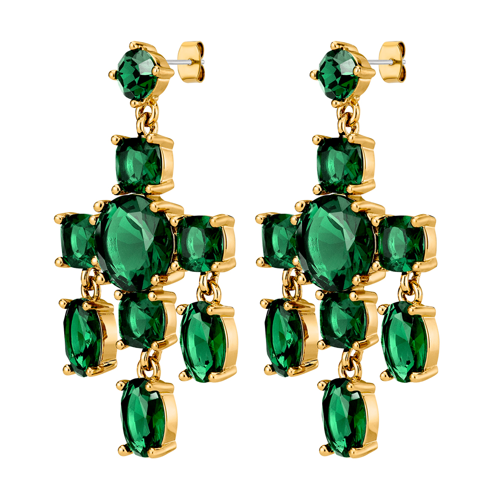 Серьги LEONORA SG EMERALD GREEN Dyrberg Kern 450001
