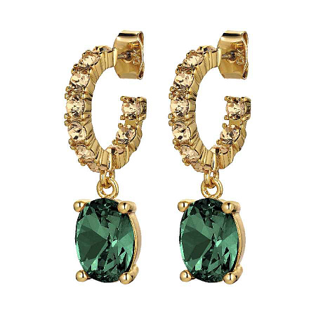 Серьги BARBARA SG EMERALD GREEN /GOLDEN Dyrberg Kern 430125
