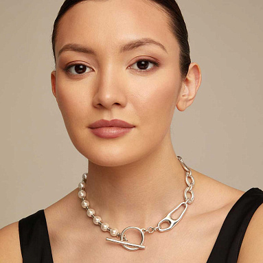 Ожерелье Pearl & Match с серебром  COL1841BPLMTL0U