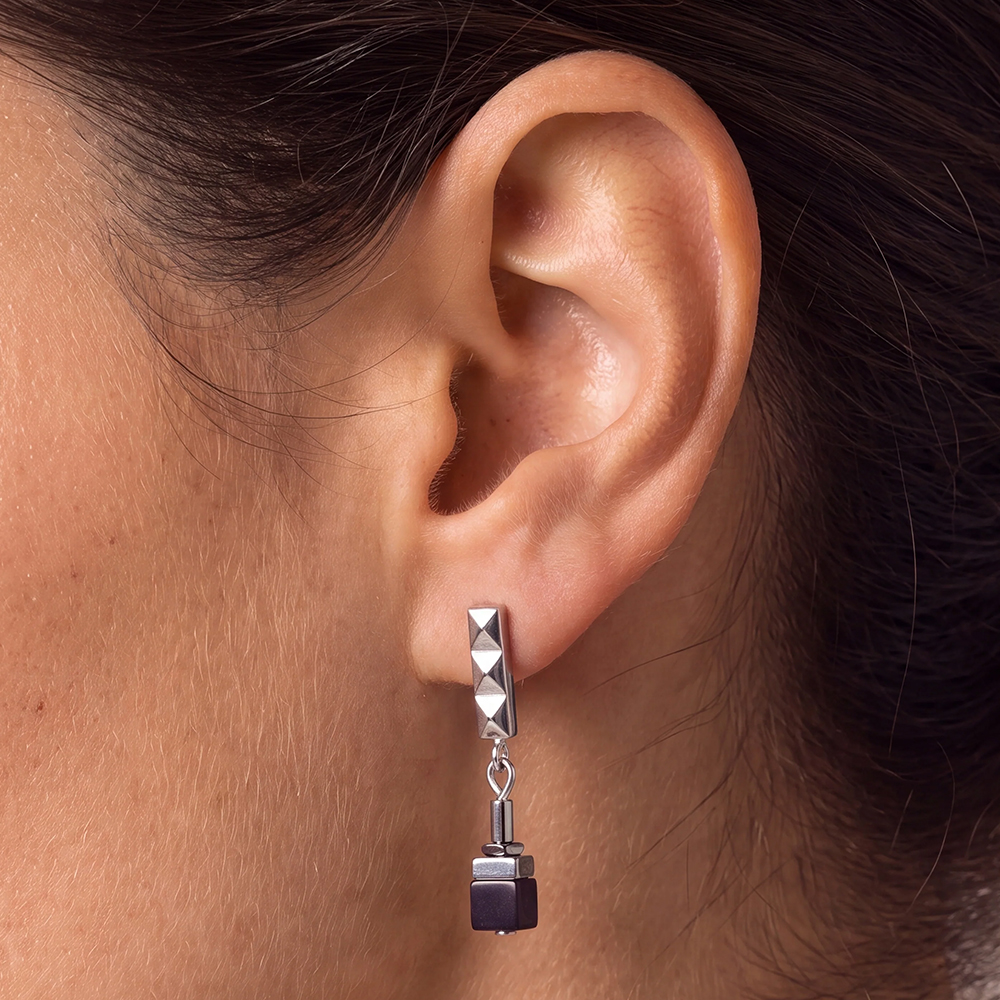 Серьги Black-Silver 2802/21-1317