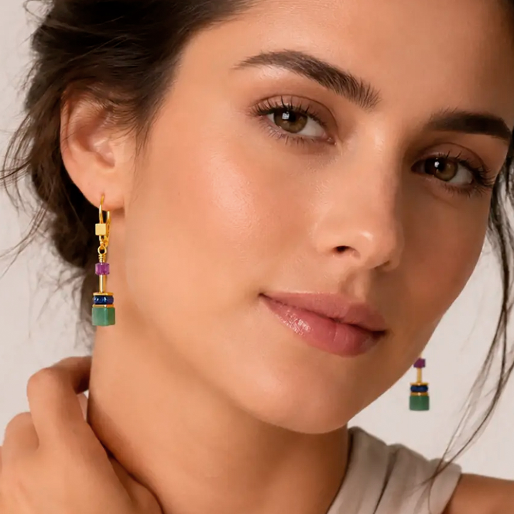 Серьги Multicolour Gemstone 4905/20-1561