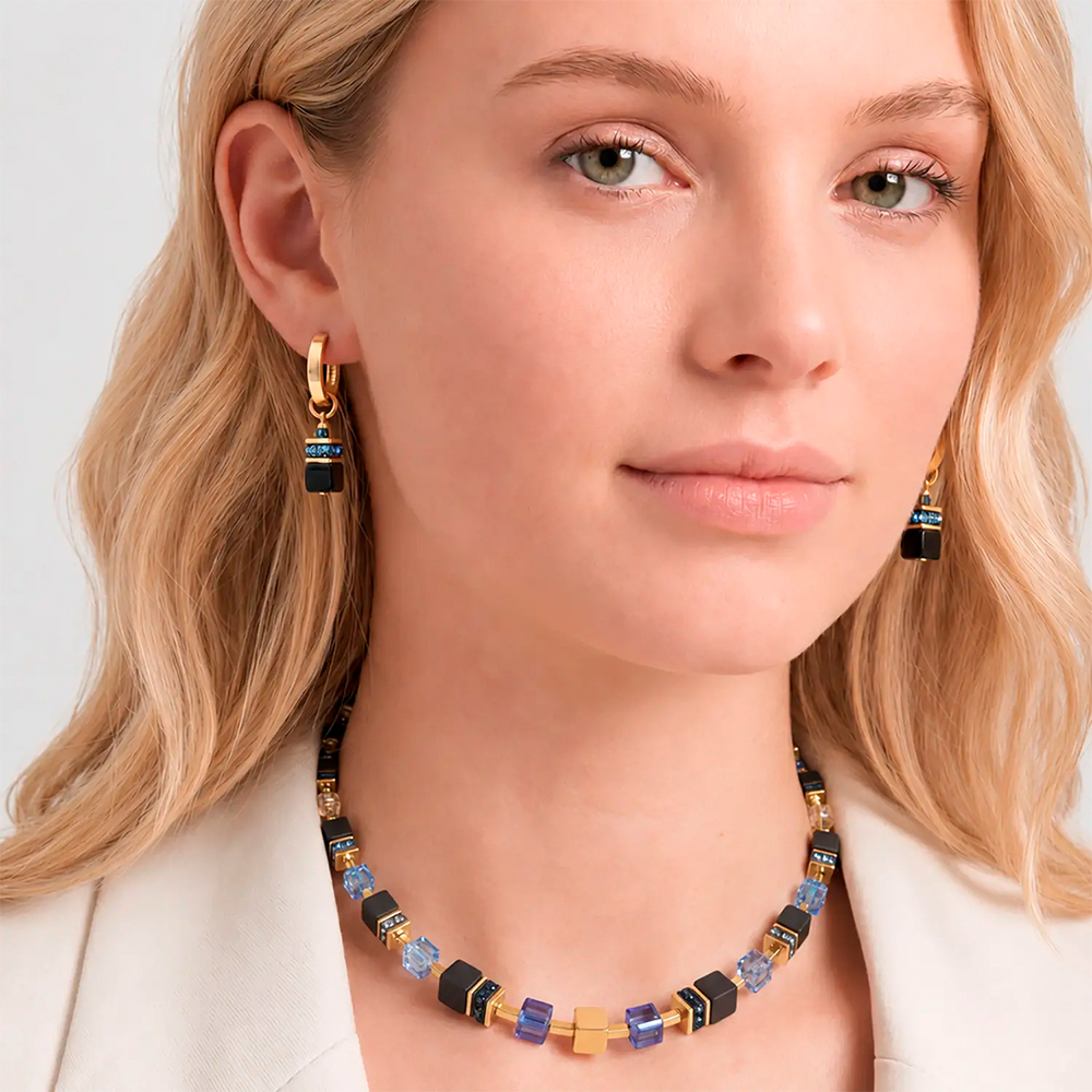 Серьги Hoop Black-Blue 3043/21-1307
