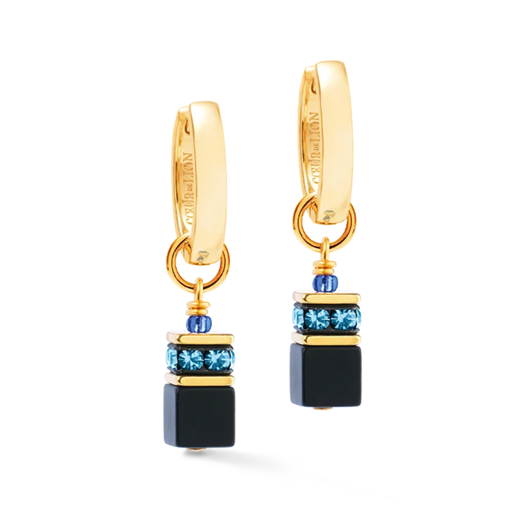 Серьги Hoop Black-Blue 3043/21-1307
