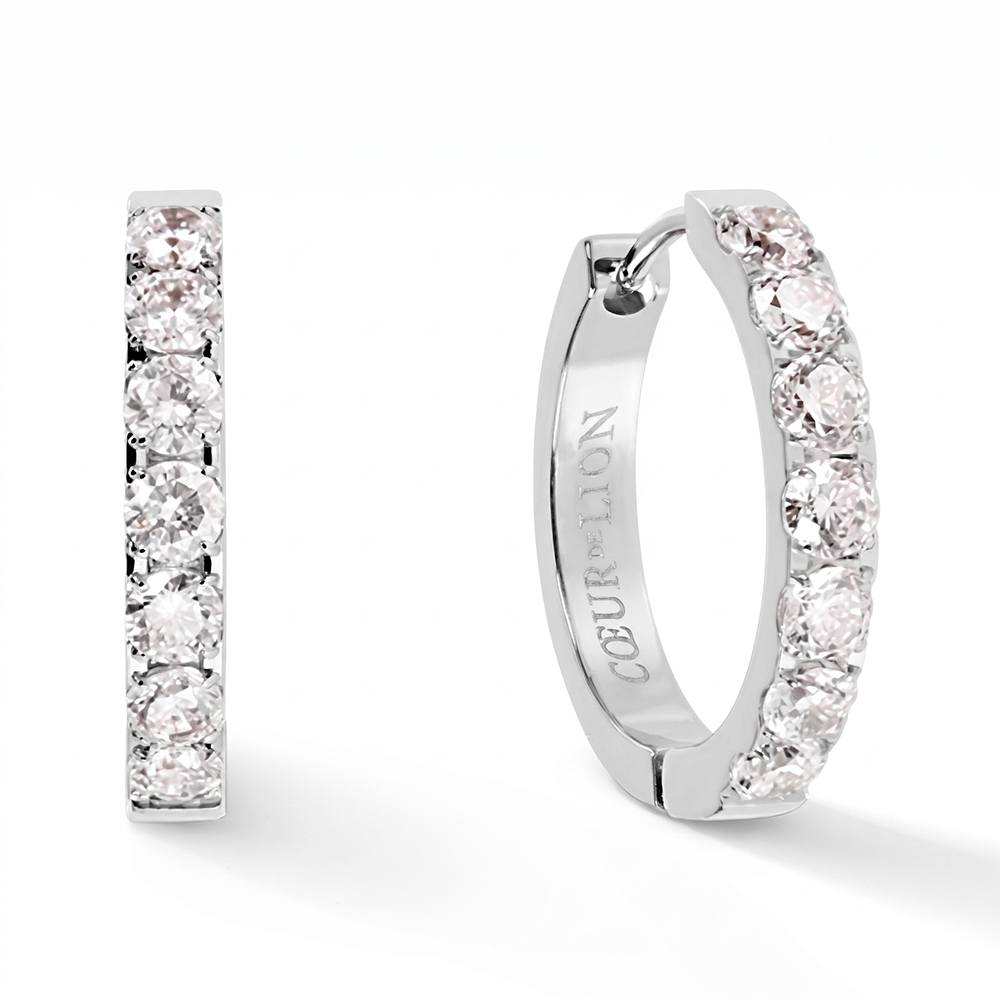 Серьги Hoop 20мм Crystal-Silver 0145/23-1817