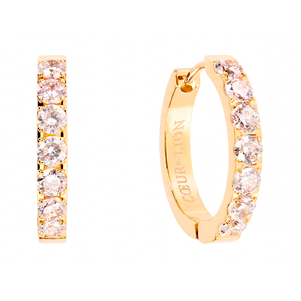 Серьги Hoop 20мм Crystal-Gold 0145/23-1816