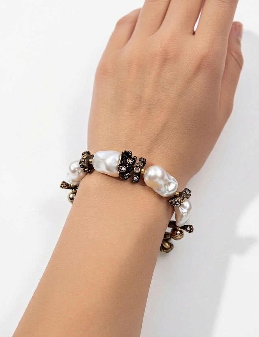 Браслет Alcozer & J с барочным жемчугом и Swarovski